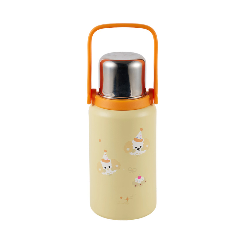 Botella de agua aislante de acero inoxidable de primera calidad con estampado de cachorro para niños