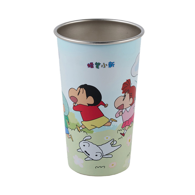 Taza de viaje de té de burbujas con aislamiento de acero inoxidable y estampado de dibujos animados