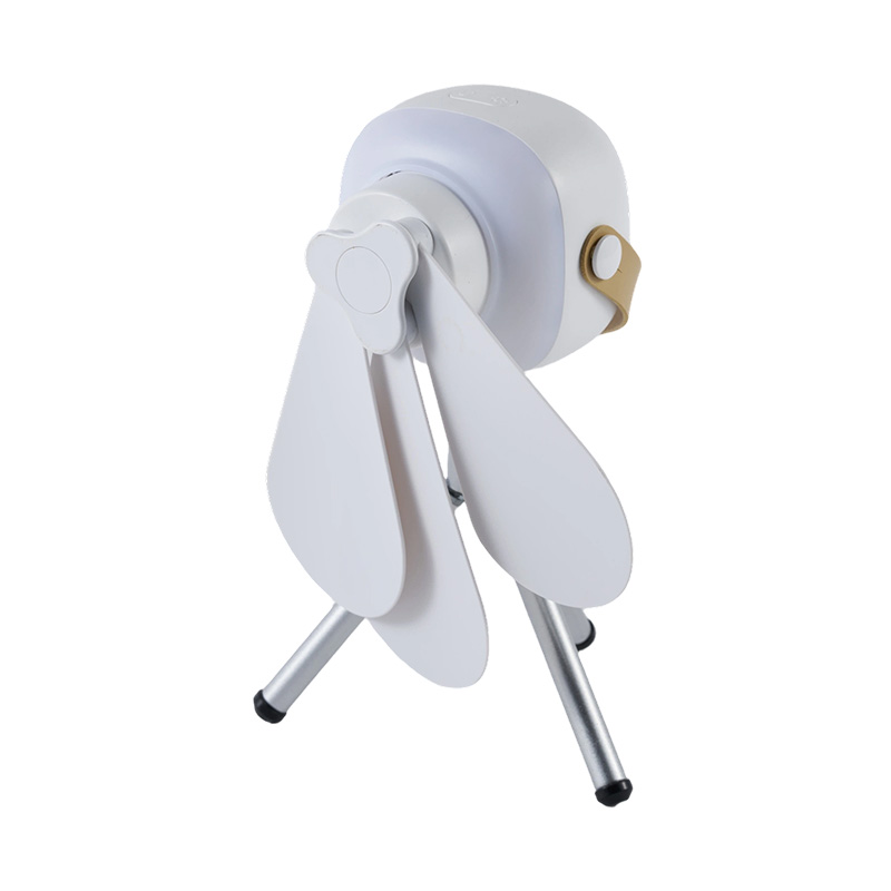 Lámpara de ventilador de trípode recargable con cuerda colgante