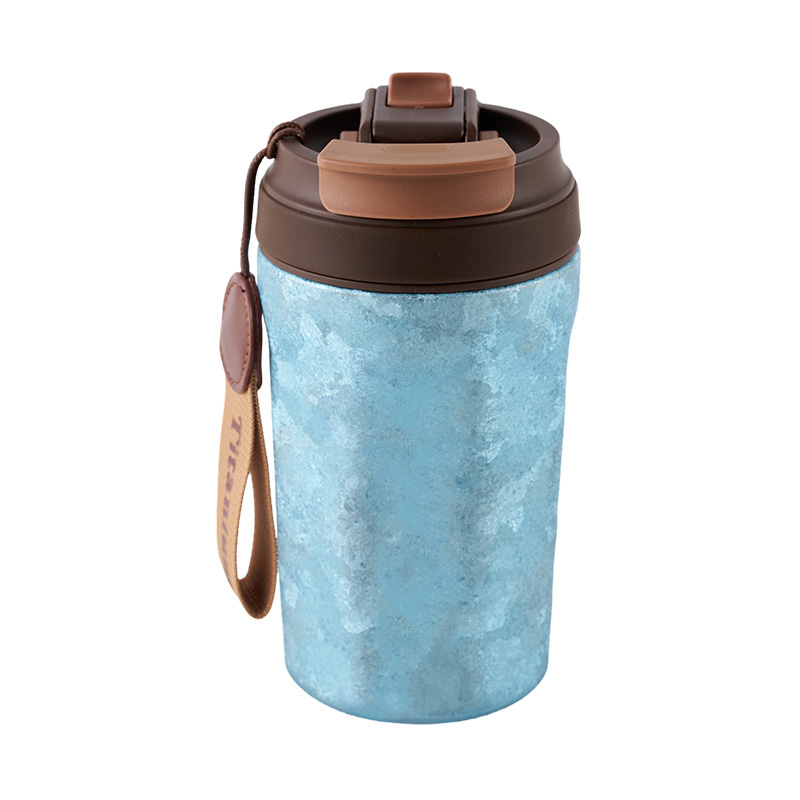 Taza de café de viaje de aleación de titanio de 5 oz con tapa y cordón