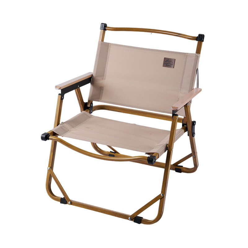 Silla de camping portátil de madera de aluminio